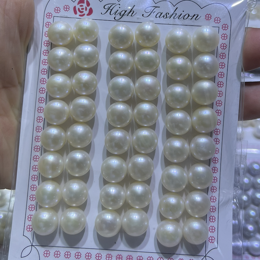 10-10.5mm pearl button for earrings stud white 4A 24pair/card unit price for card