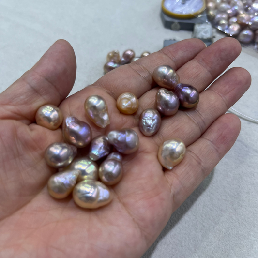 10-11mm baroque pearls with small nose metallic luster unit price for 20 pcs