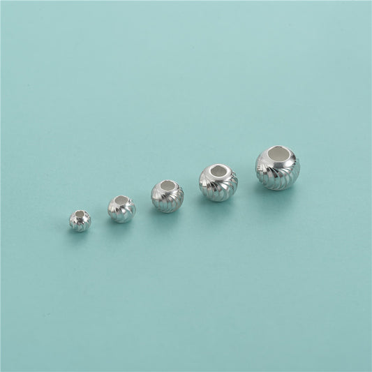 Spacer bead Round Corrugated beads S925 for jewelry making price for 50pcs (50pcs/bag)