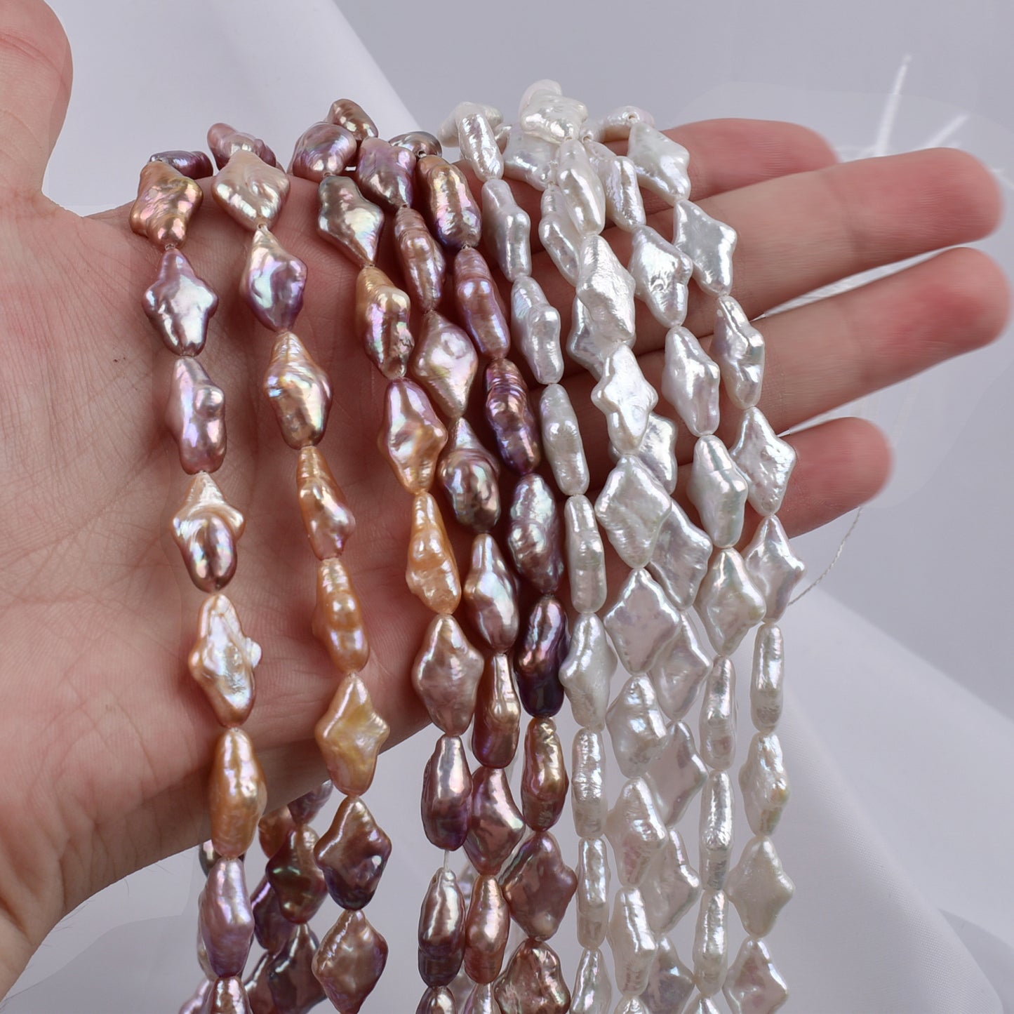 10X14mm cross star pearl wholesale purple and white