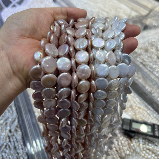 12-13mm coin freshwater pearls wholesale