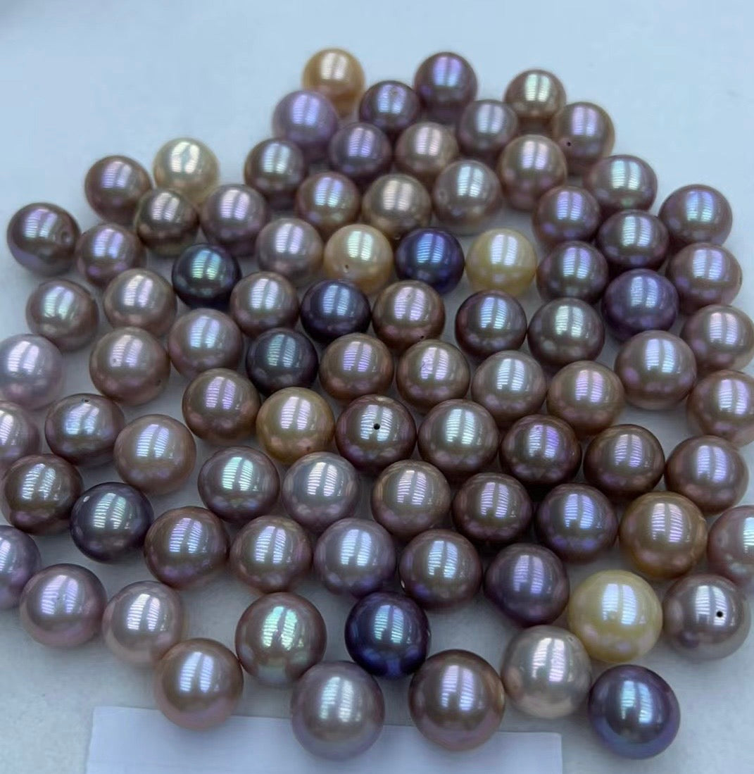 14mm pearl beads for pearl earrings peach purple 4A