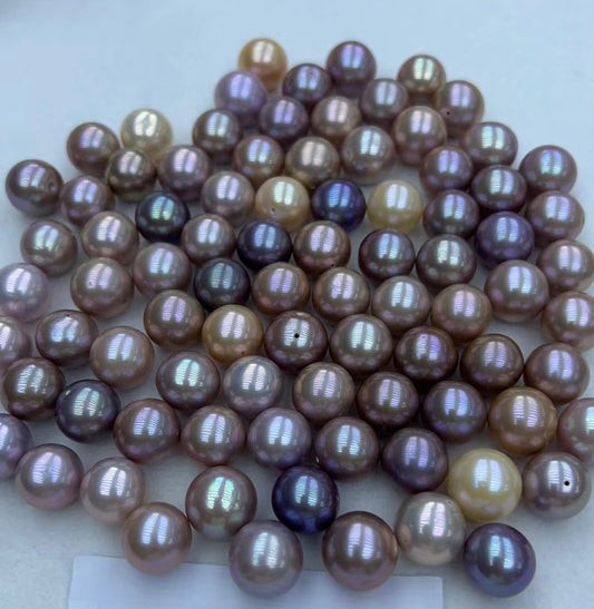 14mm pearl beads for pearl earrings peach purple 4A