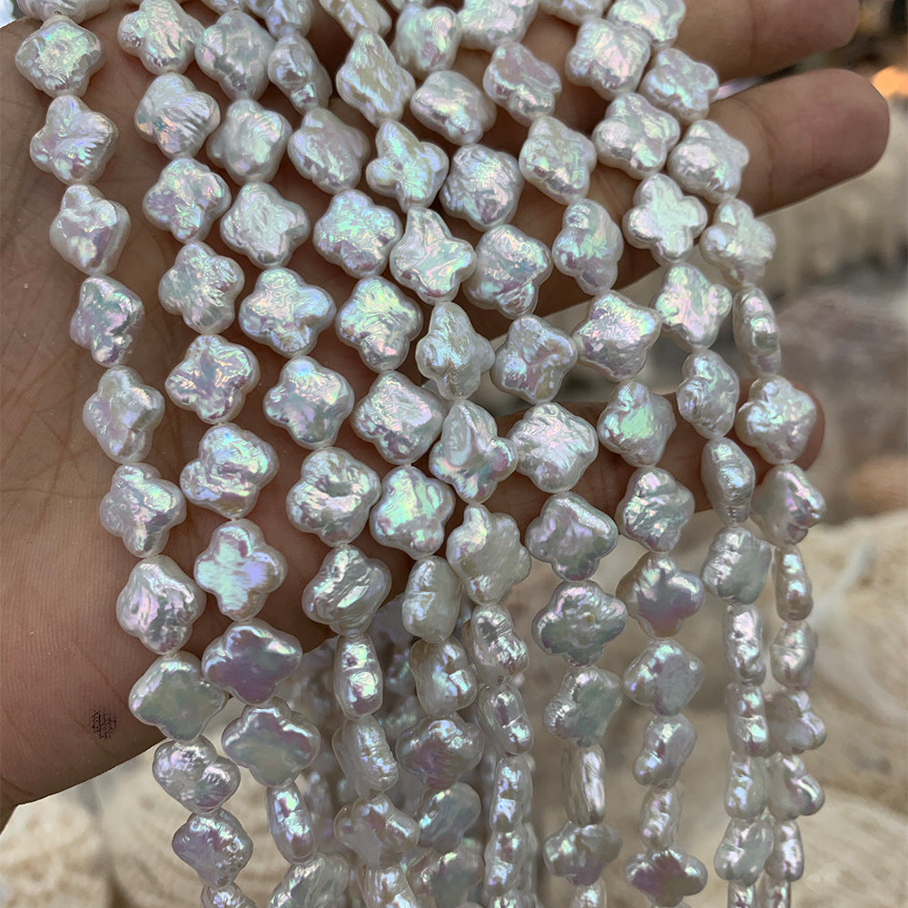 11-12mm pearl clover necklace 38cm/string 5A