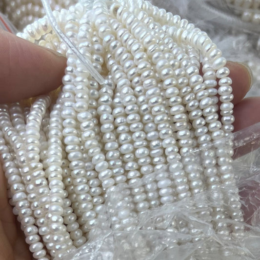 3-4mm button pearl strand wholesale