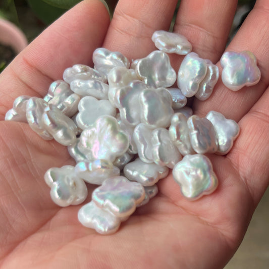 11-12mm flower pearls clover pearl white loose Good quality 5A MOQ 10pcs (price for 10pcs)