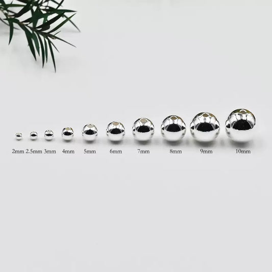 3mm Plain beads white S925 MOQ 50pcs (50pcs/bag)