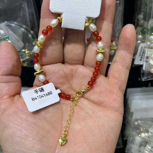 agate pearl gemstone bracelets
