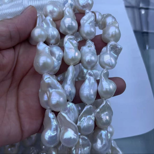 white baroque pearl strand