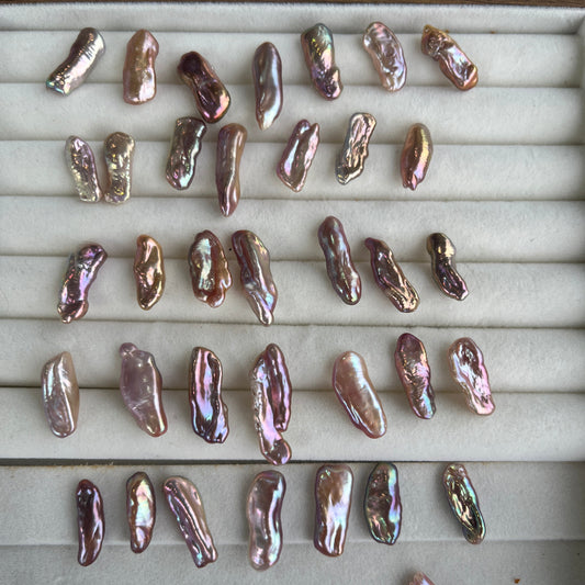 purple biwa pearls