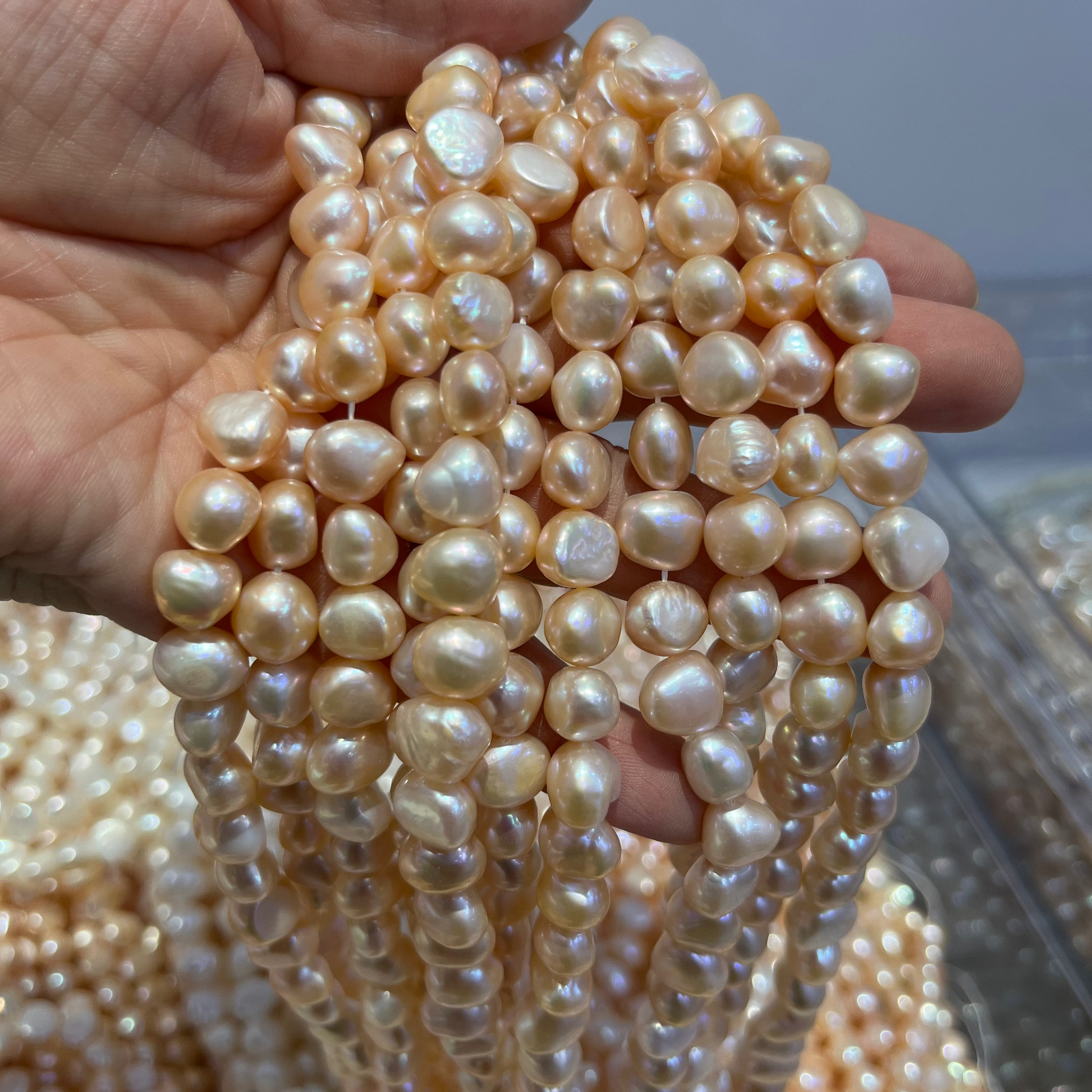 8-9mm negget pearl peach pearls