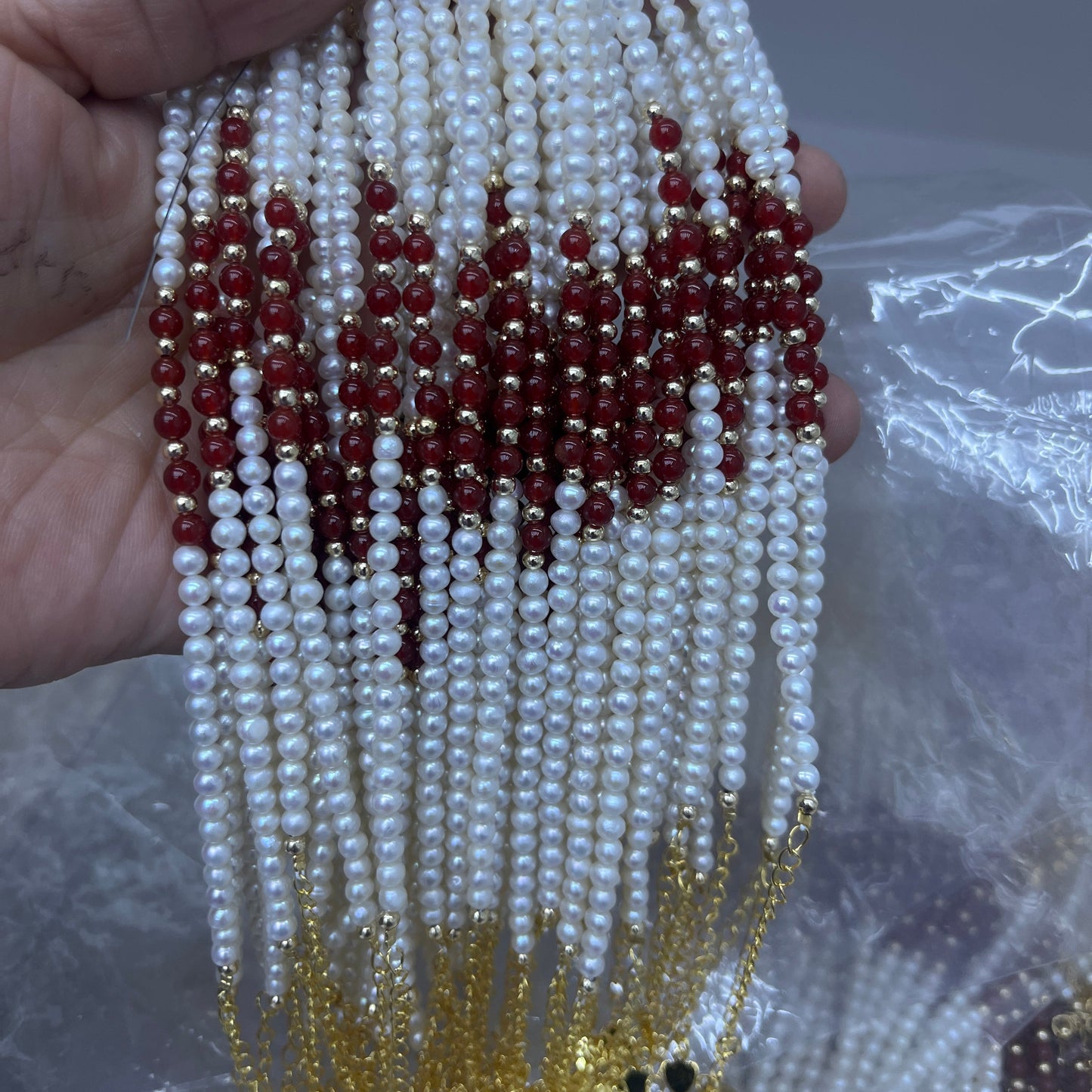 pearl and Garnet bracelet