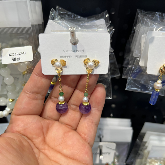 purple gemstones earrings