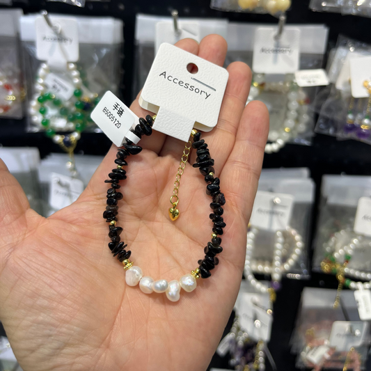 white and black crystal bracelet