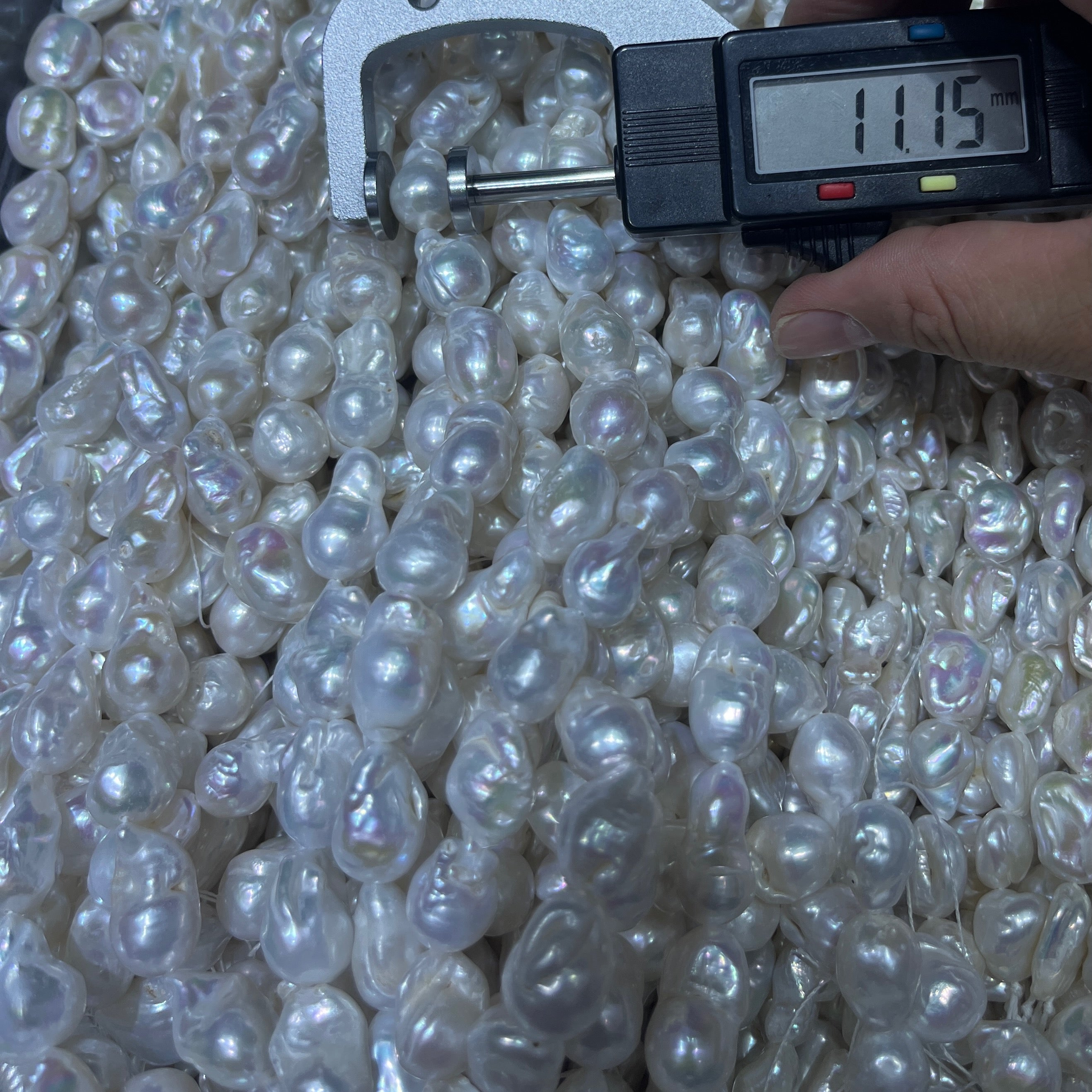 10-12mm mini baroque fireball pearl strand white - 5A