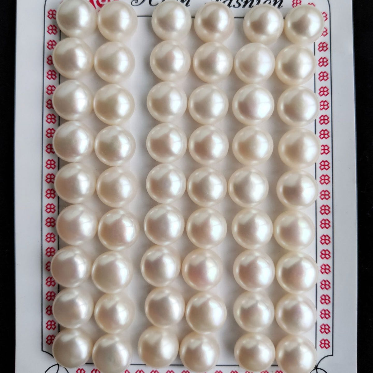 10mm_button pearl stud earrings