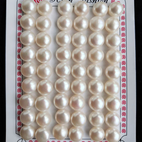 10mm_button pearl stud earrings