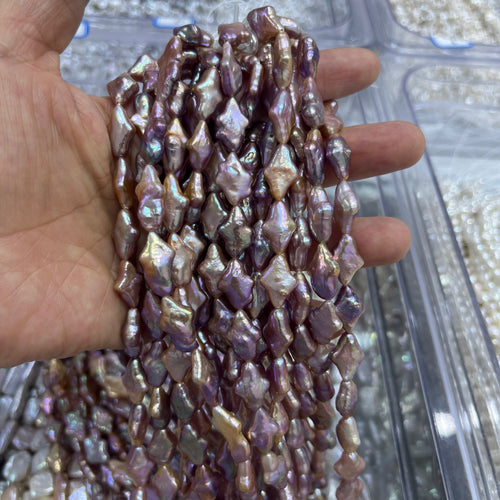 10x14mm cross_star_pearl strand purple