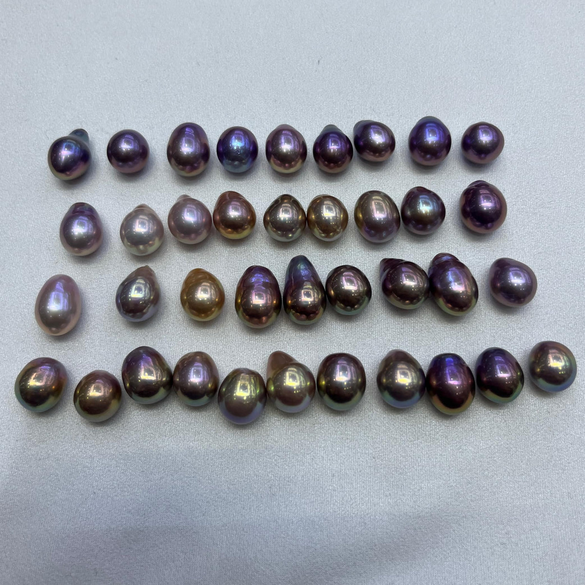 12-13mm drop pearls purple pink orange- 5A