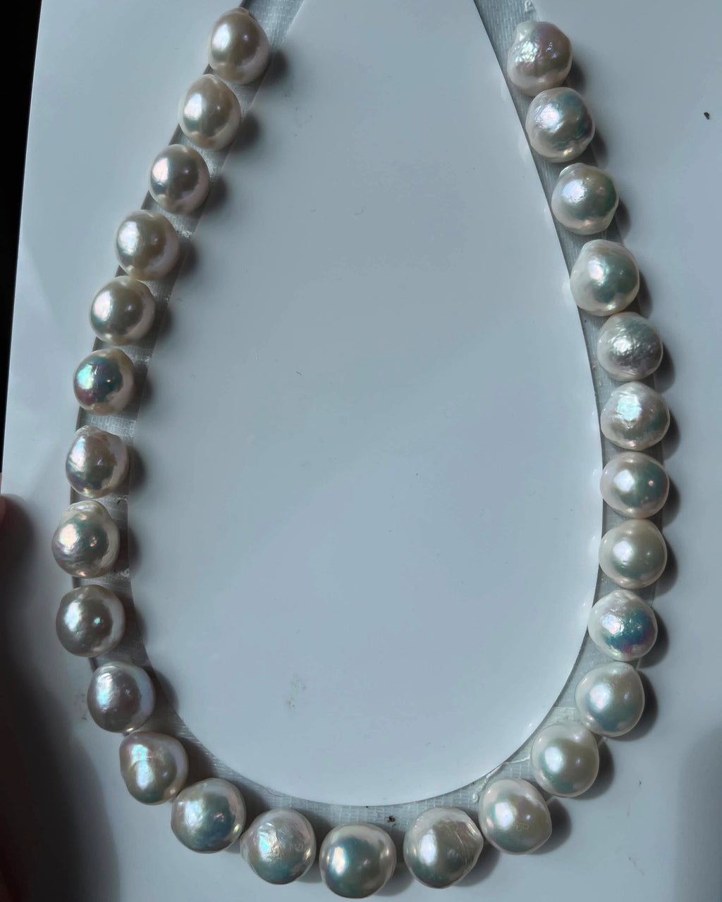 12-14mm Round Baroque Pearls Strand White - 5A