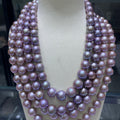 12-14mm Round Purple Pearl Necklace Good Quality with Silver Clasp- Price for 18 Inch Necklace ( other longth or with earrign contact us for price)