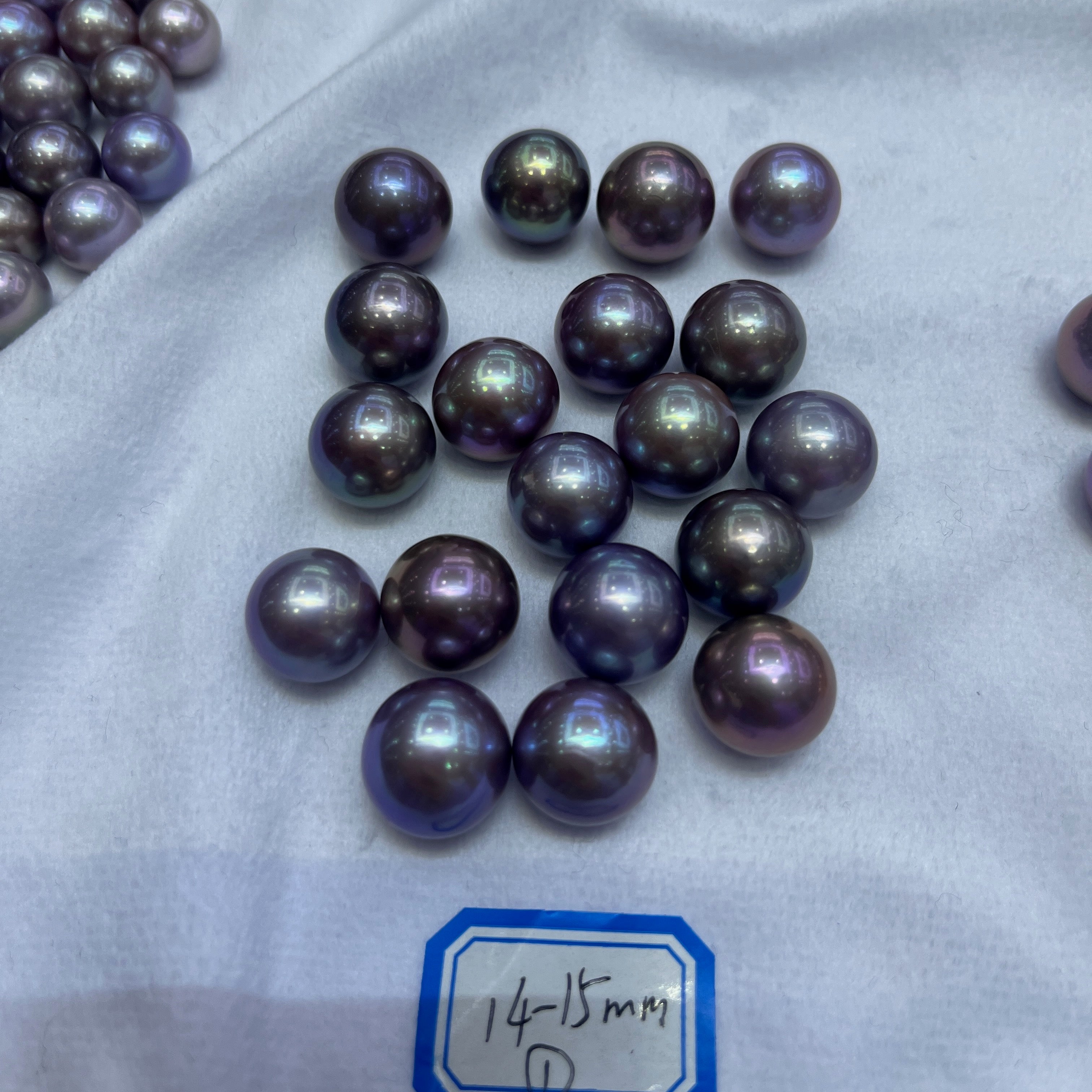 14-15mm loose purple round pearls