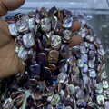 14X18mm rectangle pearl strand purple