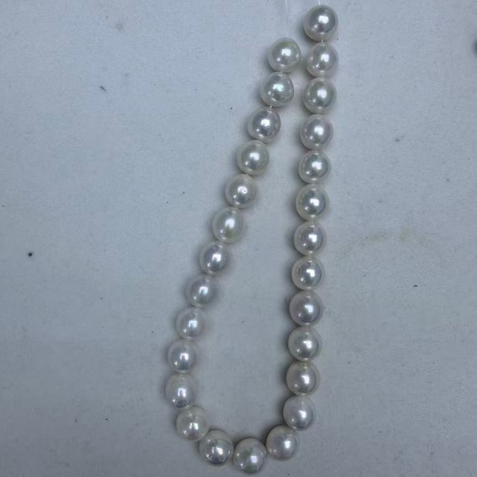 14-15mm Near Round Pearls Strand White - 5A price for 40cm