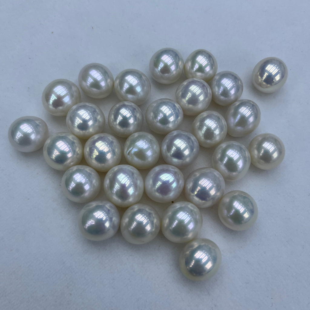 14-15mm Near Round Pearls Strand White - 5A price for 40cm