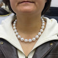 15-16mm Pearl Necklace Off Round White - price for 18 inch