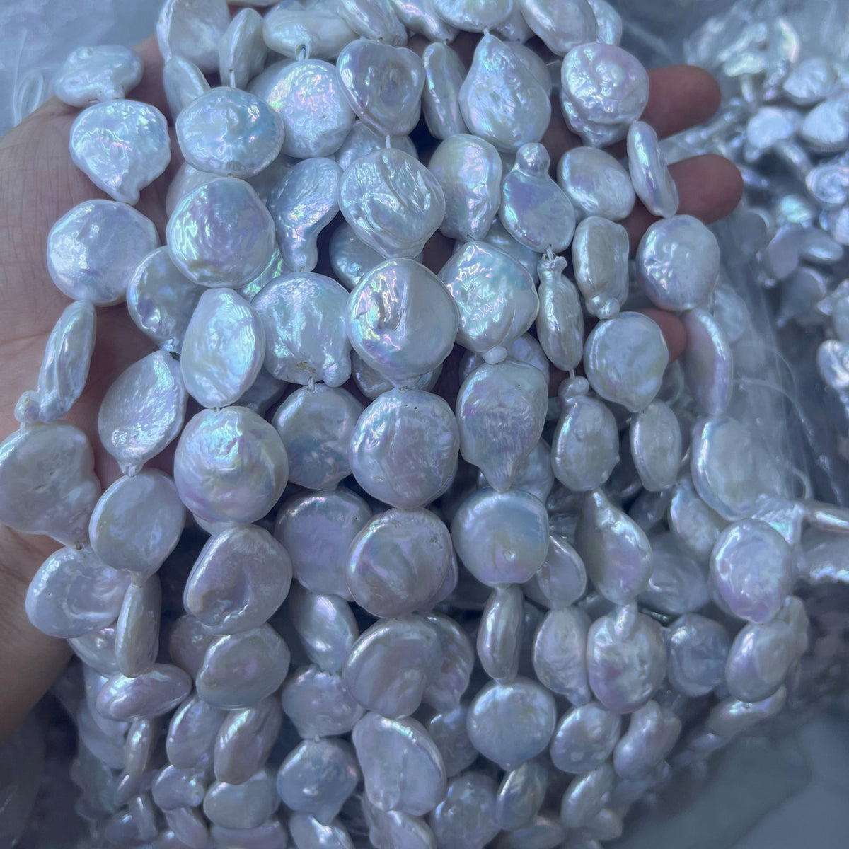 17-18mm coin pearl strand 4A