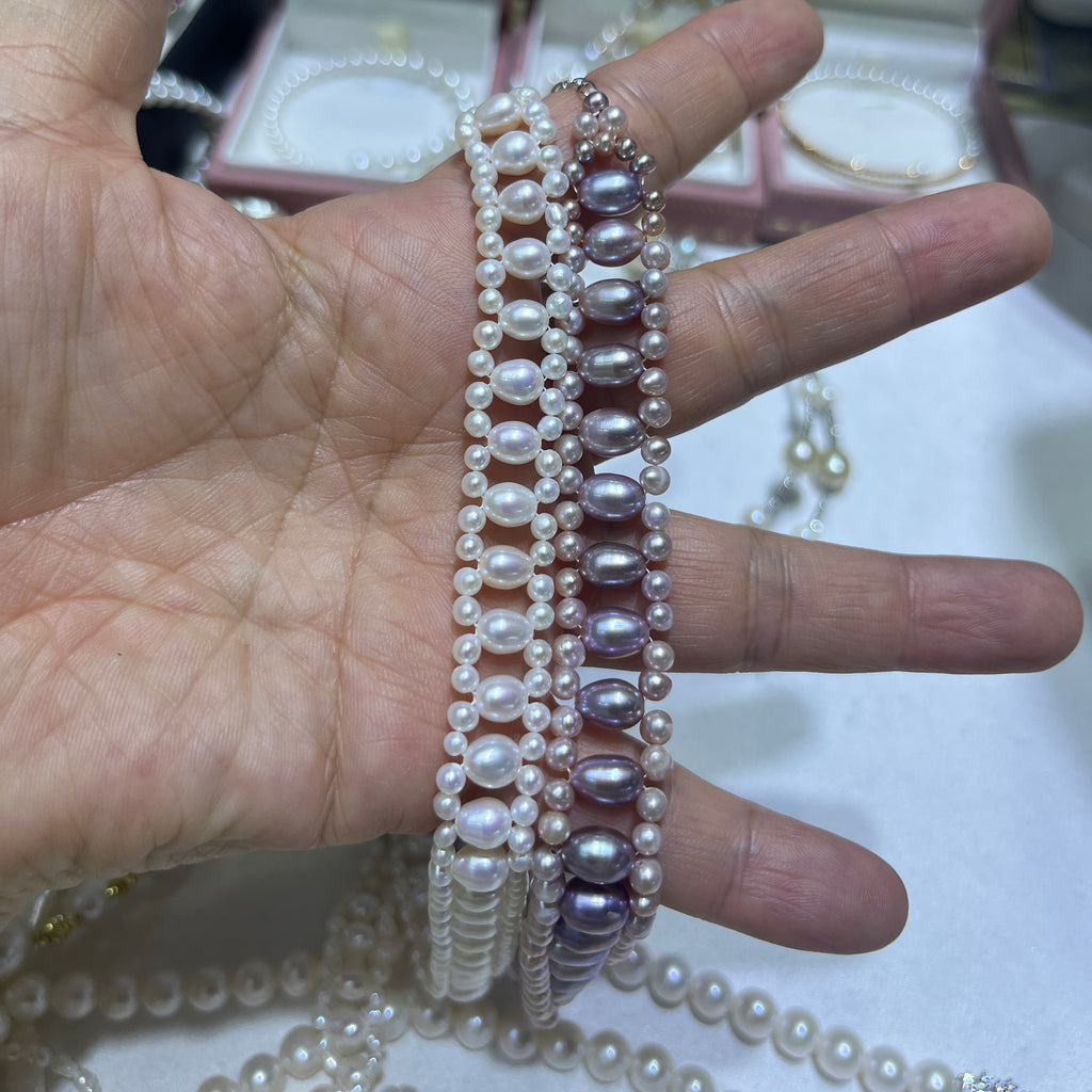 3-4mm_and_5-6mm_Multi-strand_pearl_necklace