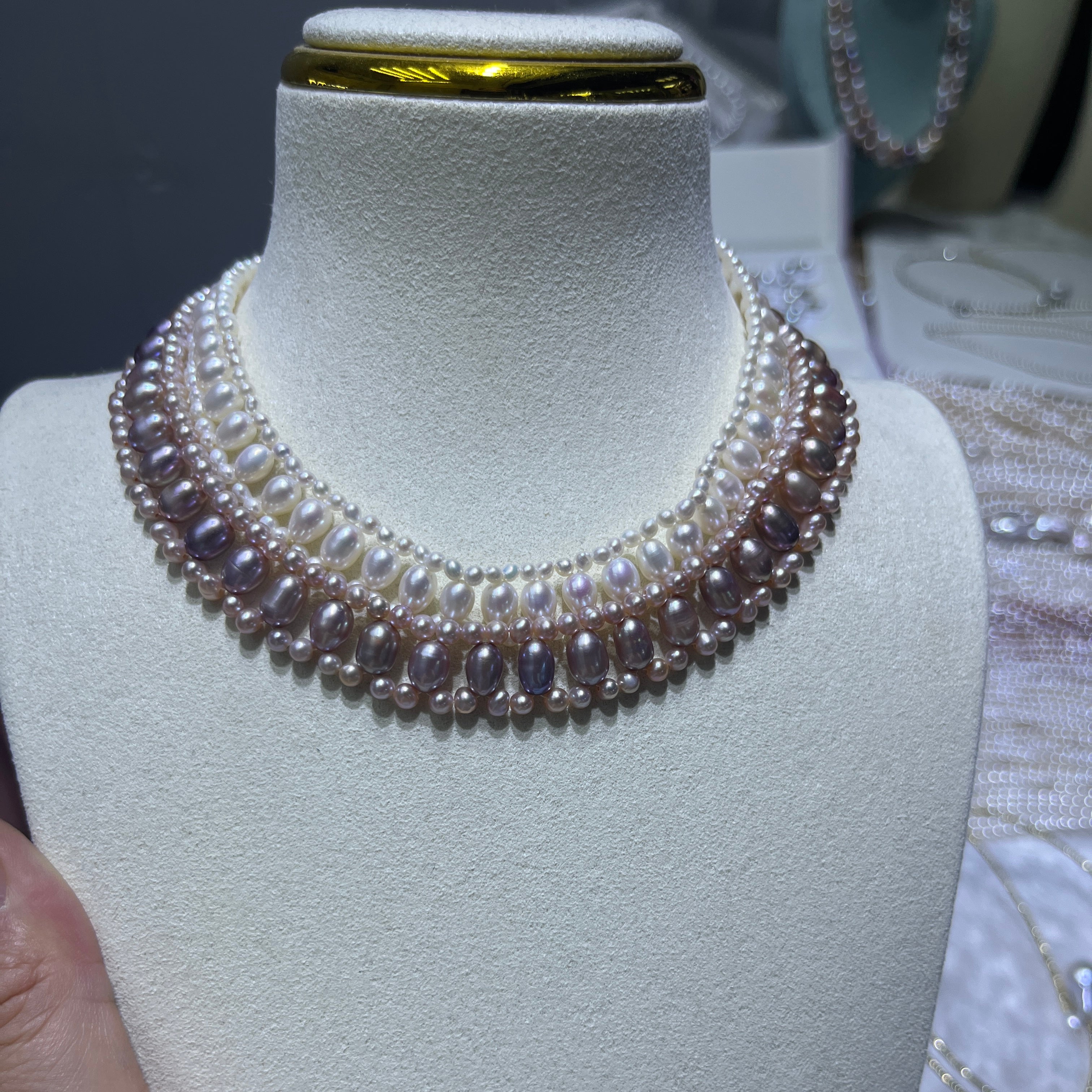 3-4mm_and_5-6mm_Woven_pearl_necklace