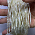 3-4mm off round freshwater pearl strand white-3A Price for 100 strand