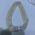 Handcrafted 3mm 6mm round braided pearl necklace -4A