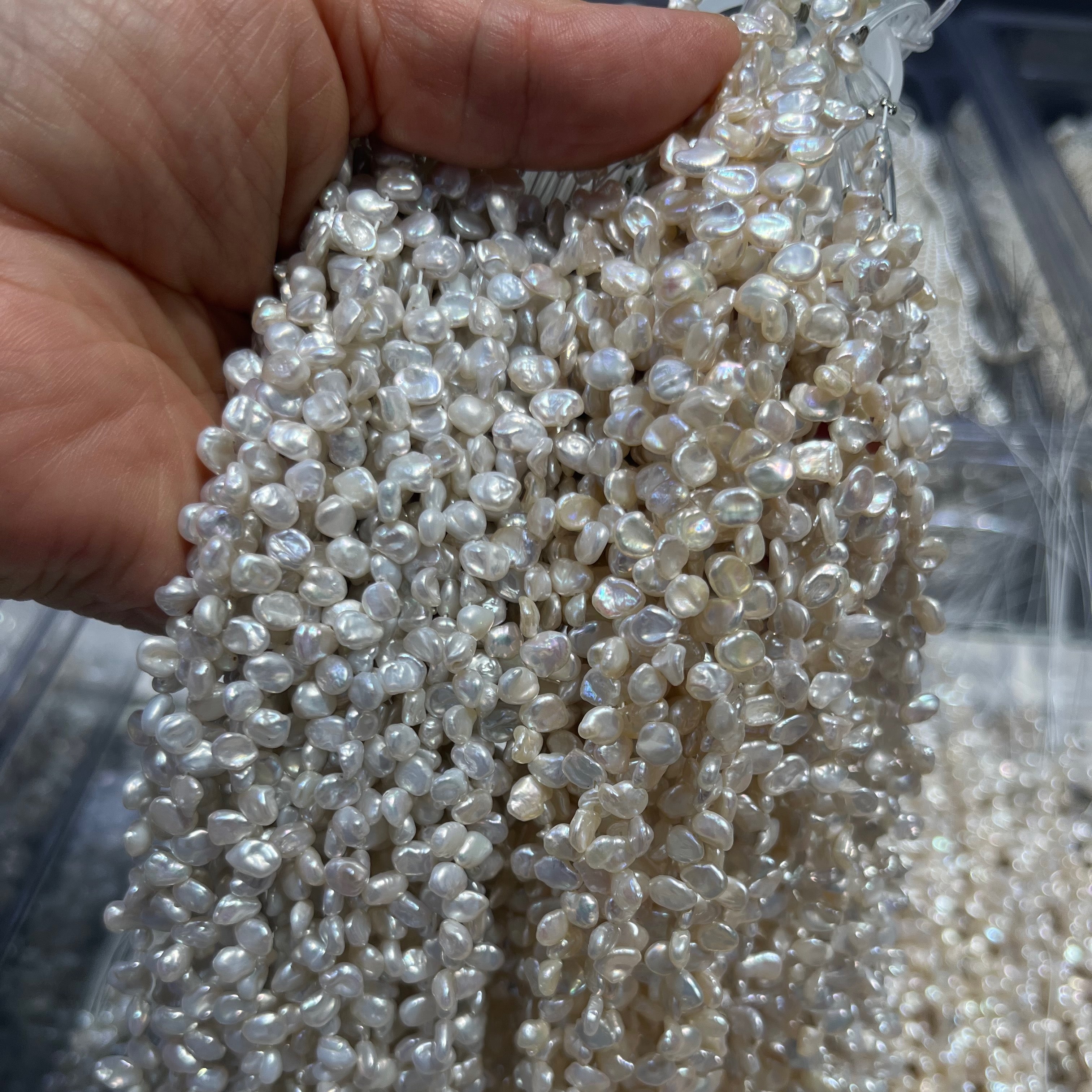 4-5mm keshi petal pearl strand