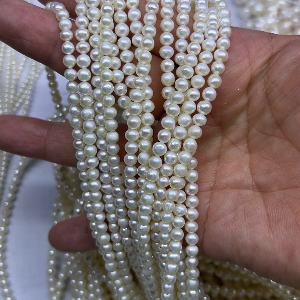 4-5mm near round pearl strand wholesale