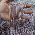 4-5mm near round pink pearl strand