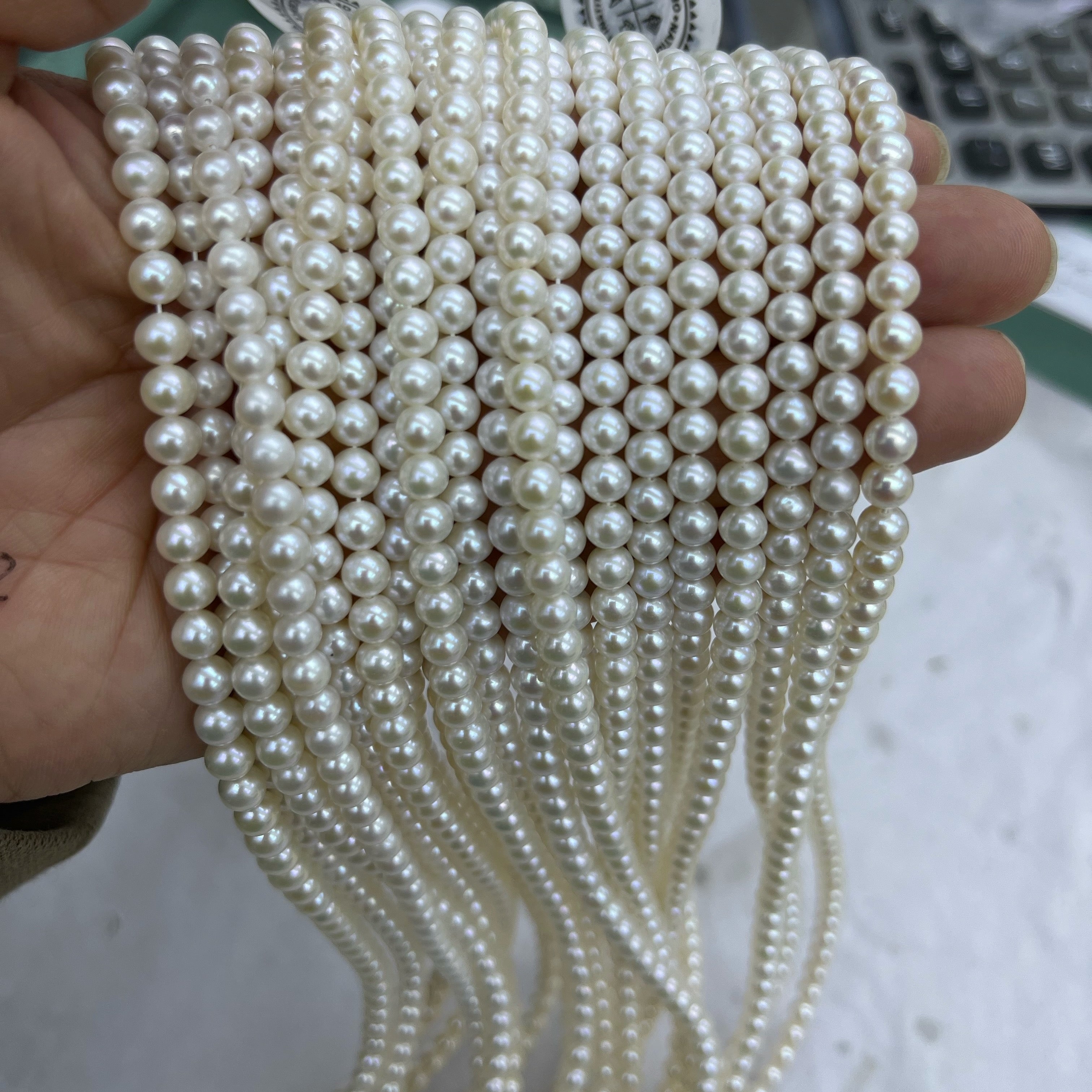 5–6mm Round Freshwater Pearl Strands |Round Pearls 4A for Jewelry ...