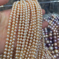 6mm round orange pearl 