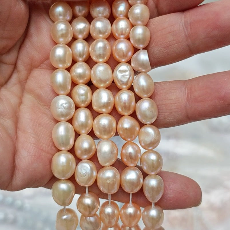 6-7mm orange baroque pearl strand