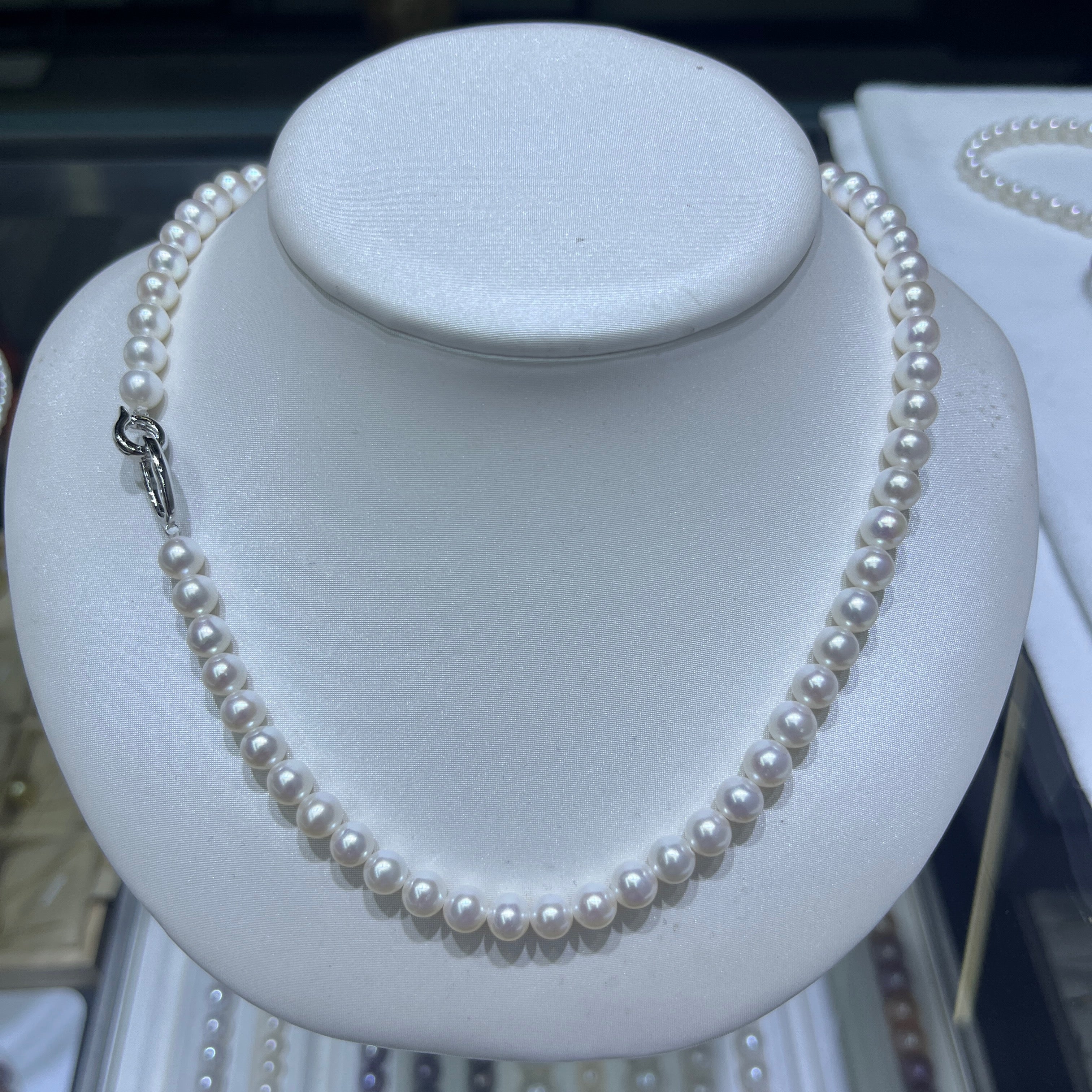 7-8mm Round Pearl Necklace -4A