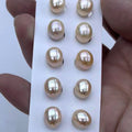 8-9mm rice pearl earring orange