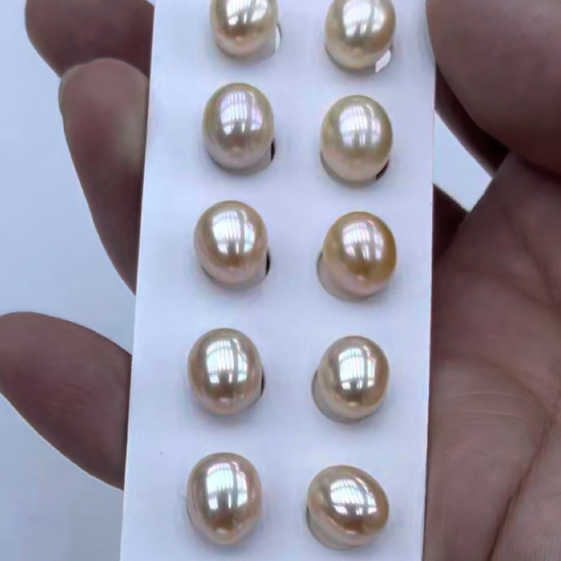 8-9mm rice pearl earring orange