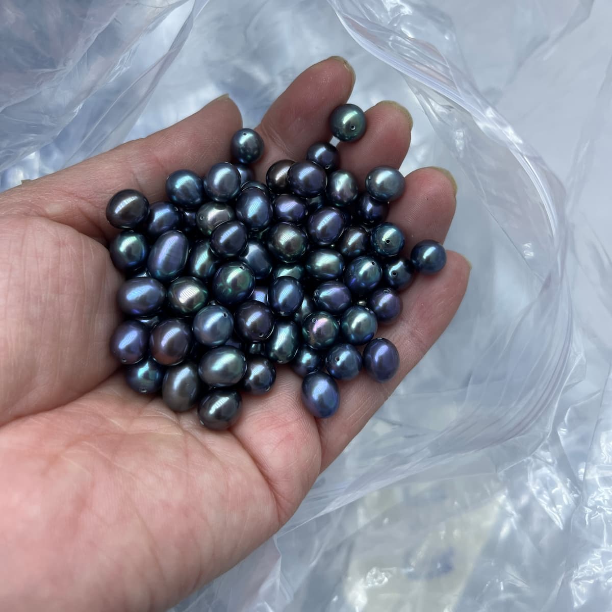 8mm black rice pearl loose