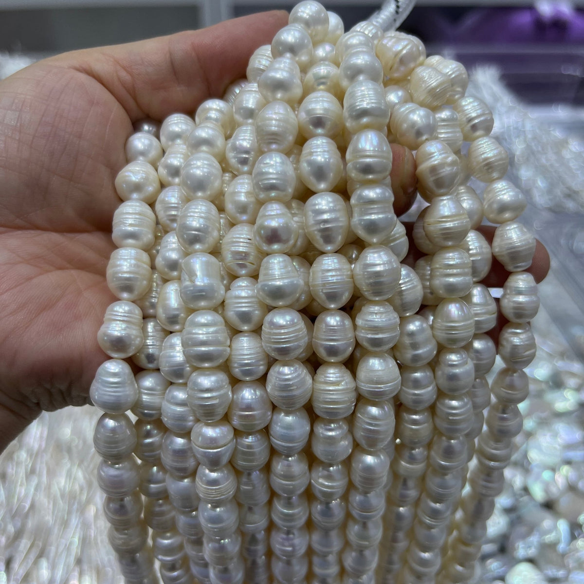 9-10mm rice pearl strand 