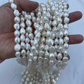9-10mm baroque nugget pearl strands white 5A