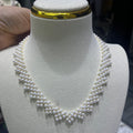 Handcrafted Braided round pearl necklace -4A