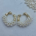 Hoop Earrings -Handmade with Many Small Premium Zhuji Pearls