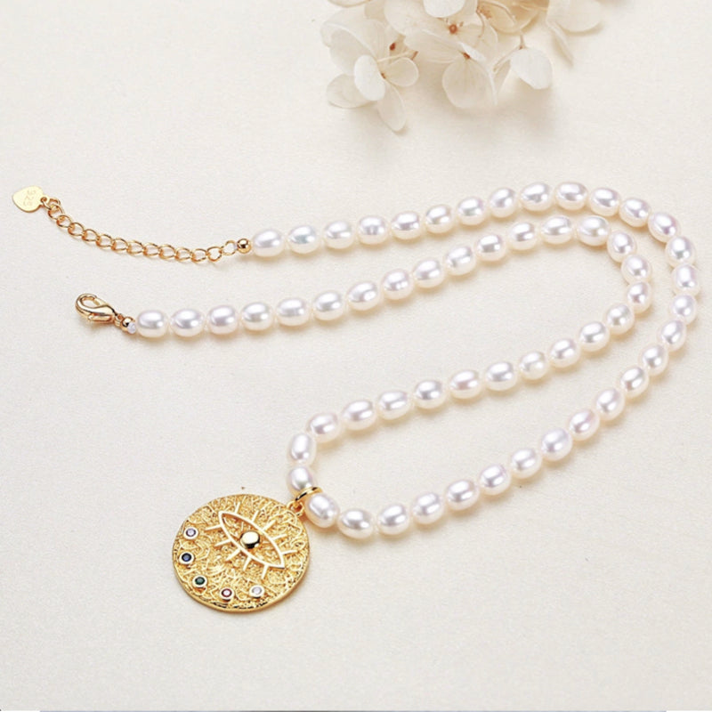 Evil Eye pearl necklace wholesale